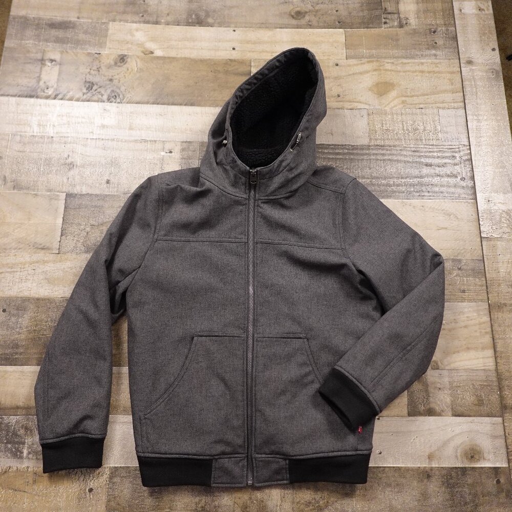 Levi’s Sherpa Lined Hoodie Jacket Men’s Small - Charcoal Gray